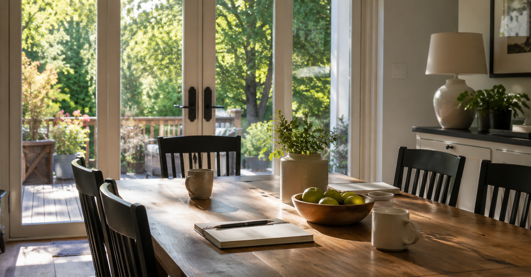 Ontario family home with warm natural light and a calm family conversation setting